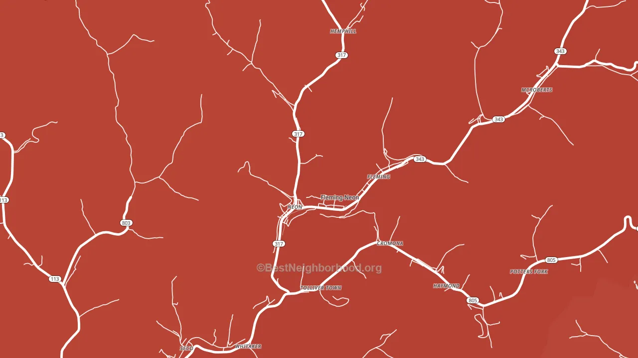 Fleming-Neon, KY block-group political-lean map