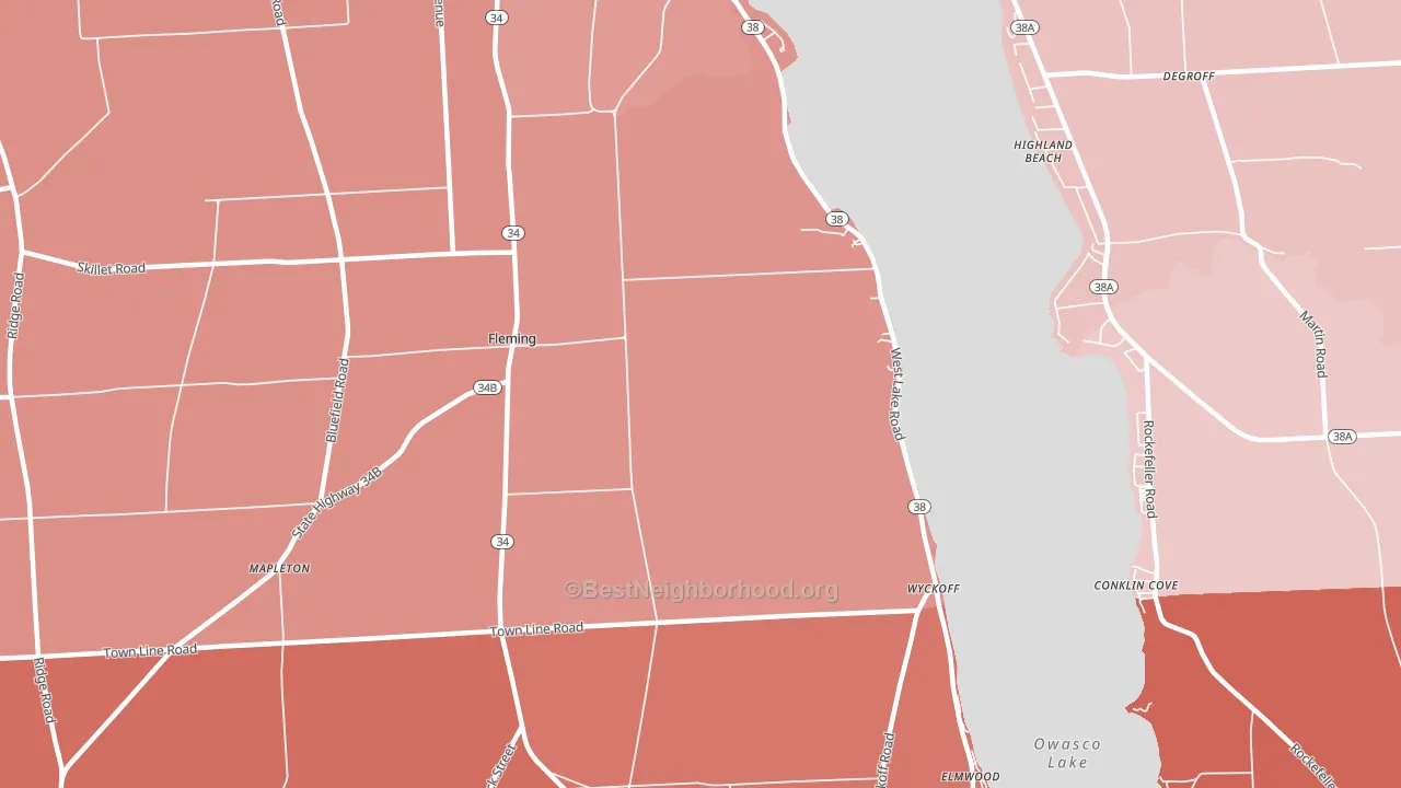 Fleming, NY block-group political-lean map