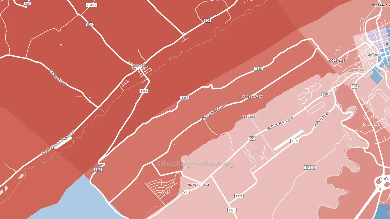 Fleming, PA block-group political-lean map