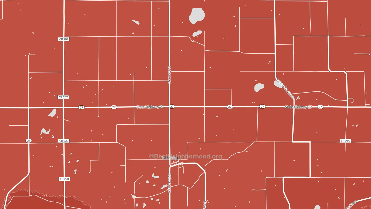 Flensburg, MN block-group political-lean map