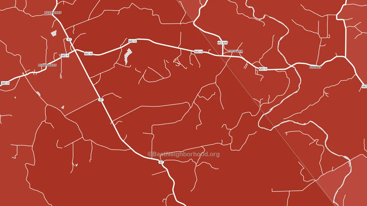Fletcher, MO block-group political-lean map
