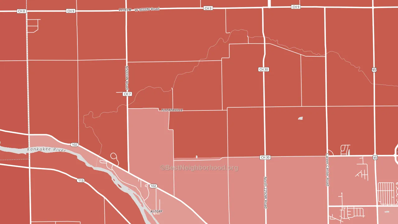 Flickerville, IL block-group political-lean map