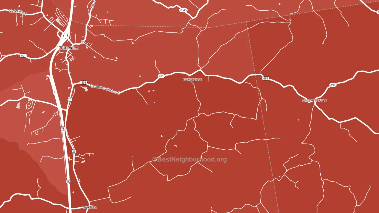 Flingsville, KY block-group political-lean map