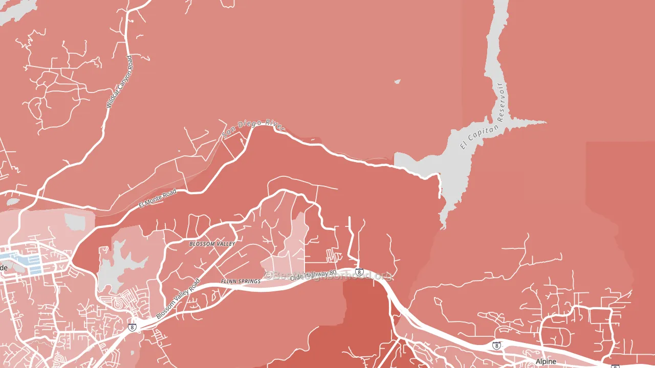 Flinn Springs, CA block-group political-lean map