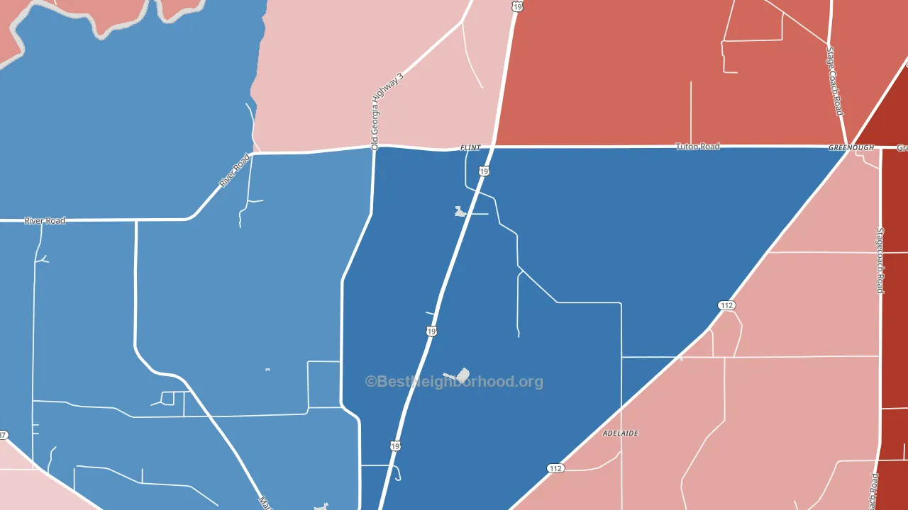 Flint, GA block-group political-lean map