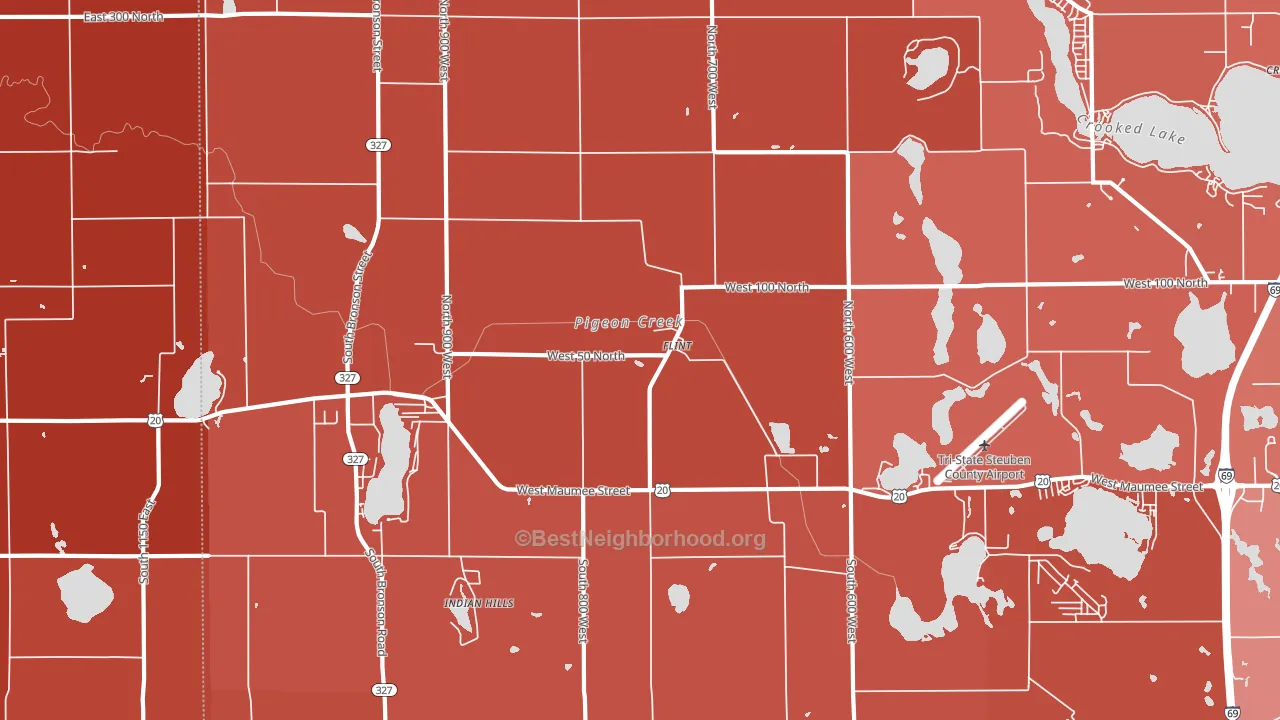 Flint, IN block-group political-lean map