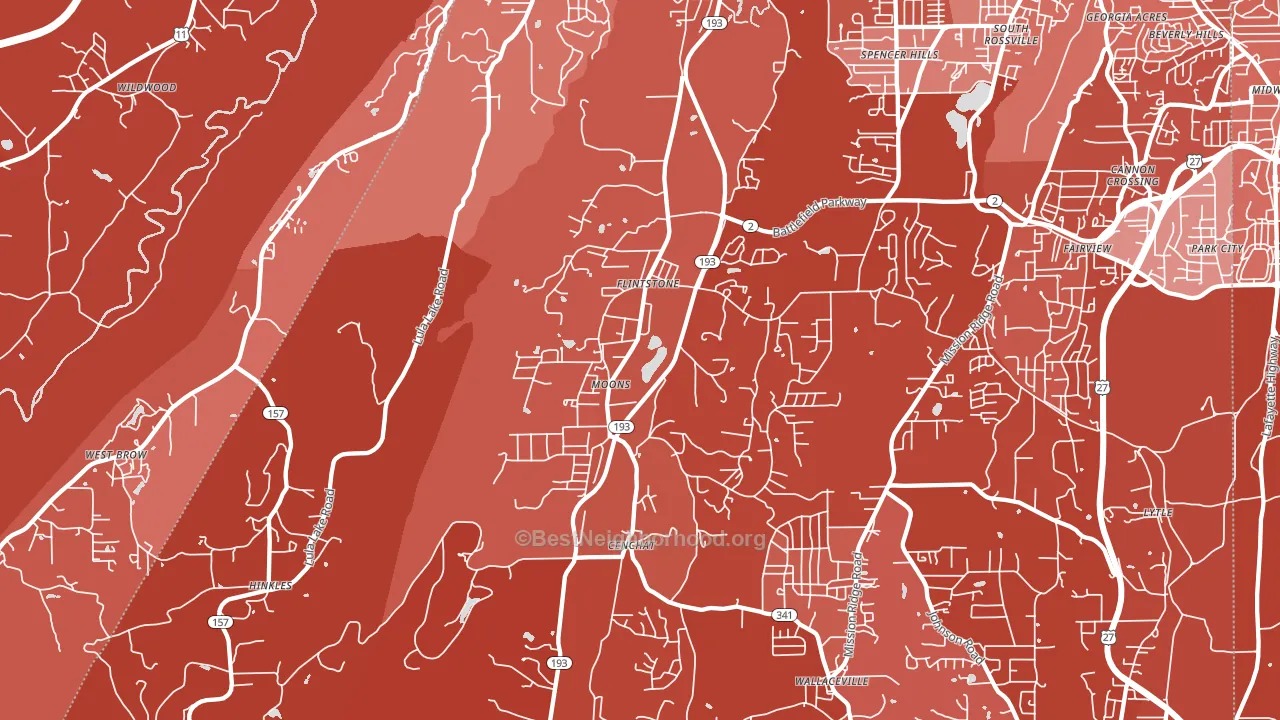 Flintstone, GA block-group political-lean map