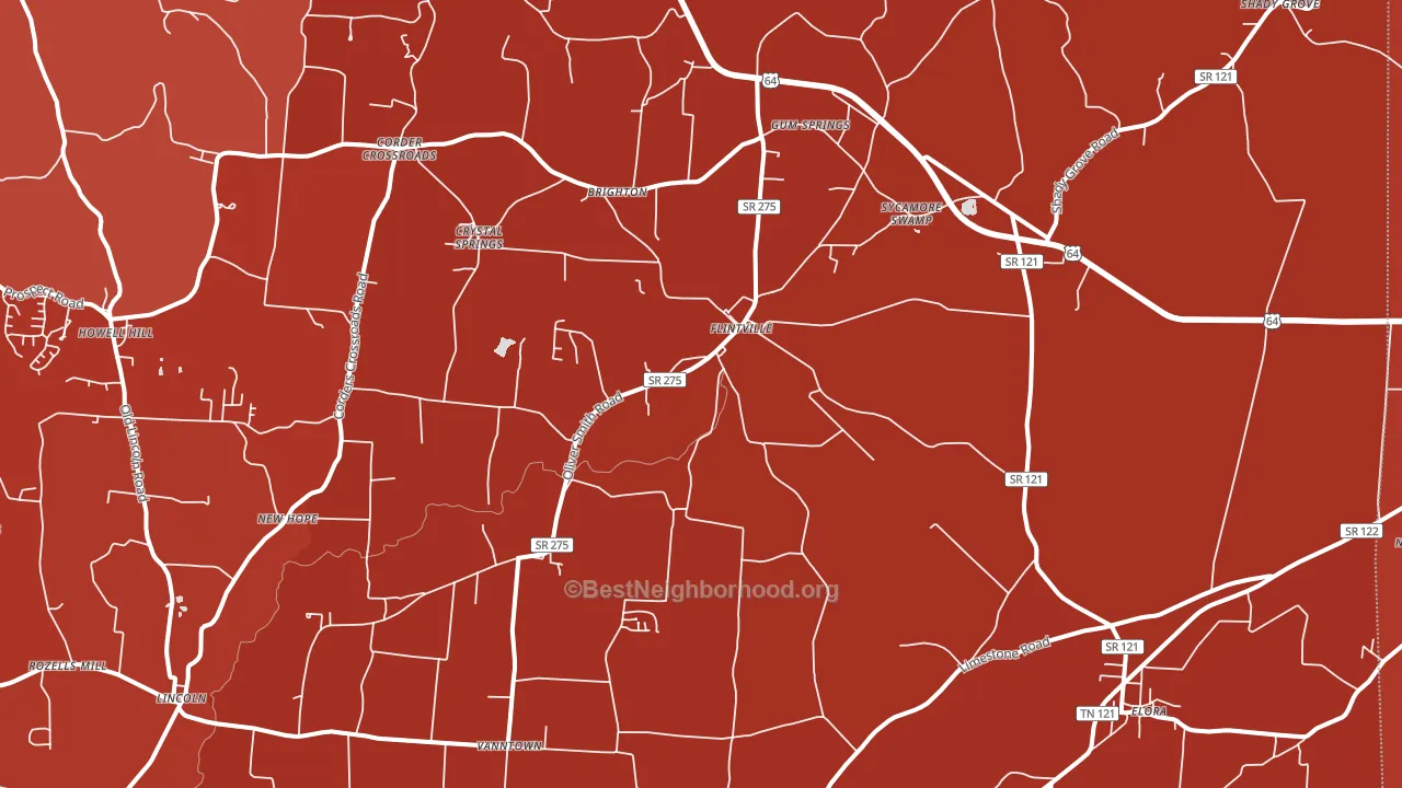Flintville, TN block-group political-lean map