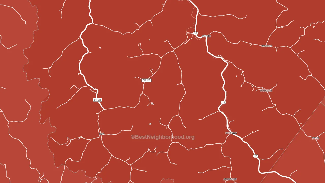 Floe, WV block-group political-lean map