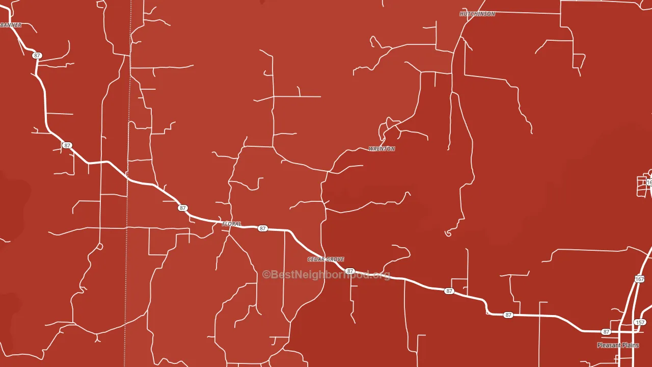 Floral, AR block-group political-lean map
