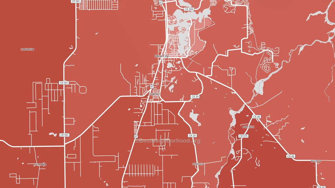 Floral City, FL block-group political-lean map