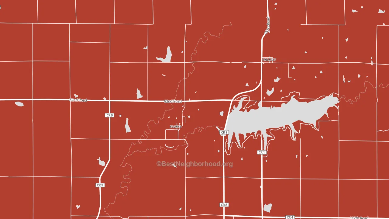 Floral, KS block-group political-lean map