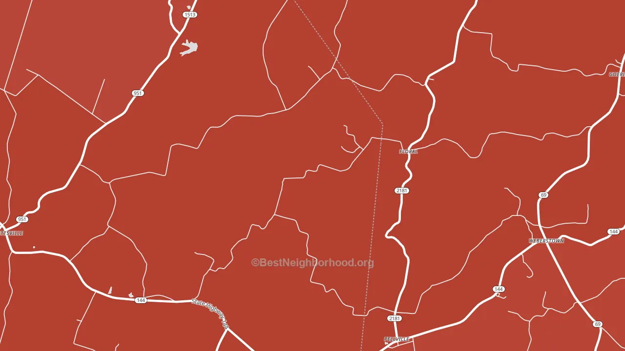 Floral, KY block-group political-lean map