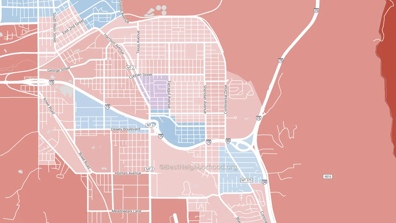 Floral Park, Butte, MT block-group political-lean map