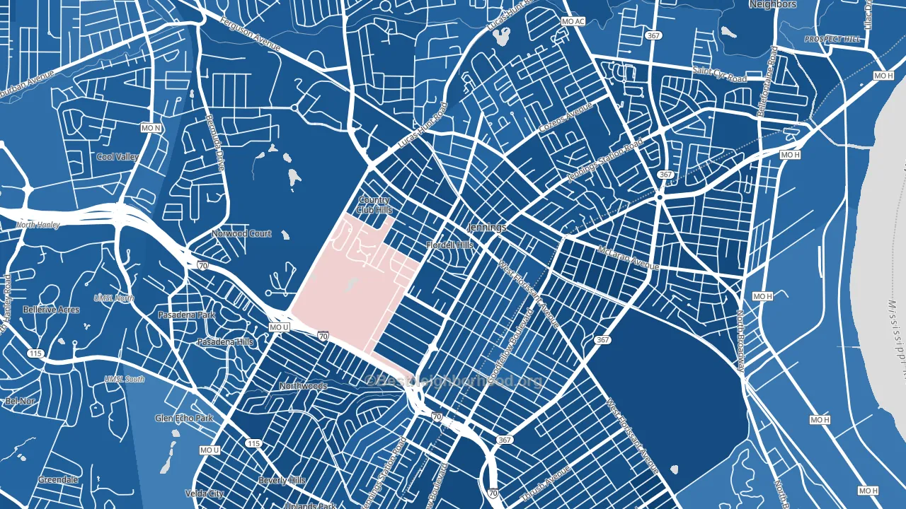 Flordell Hills, MO block-group political-lean map