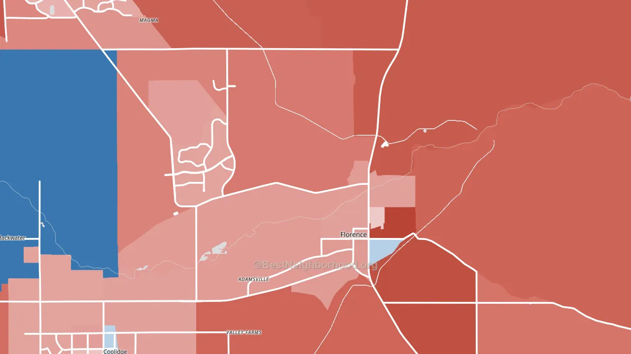 Florence, AZ block-group political-lean map