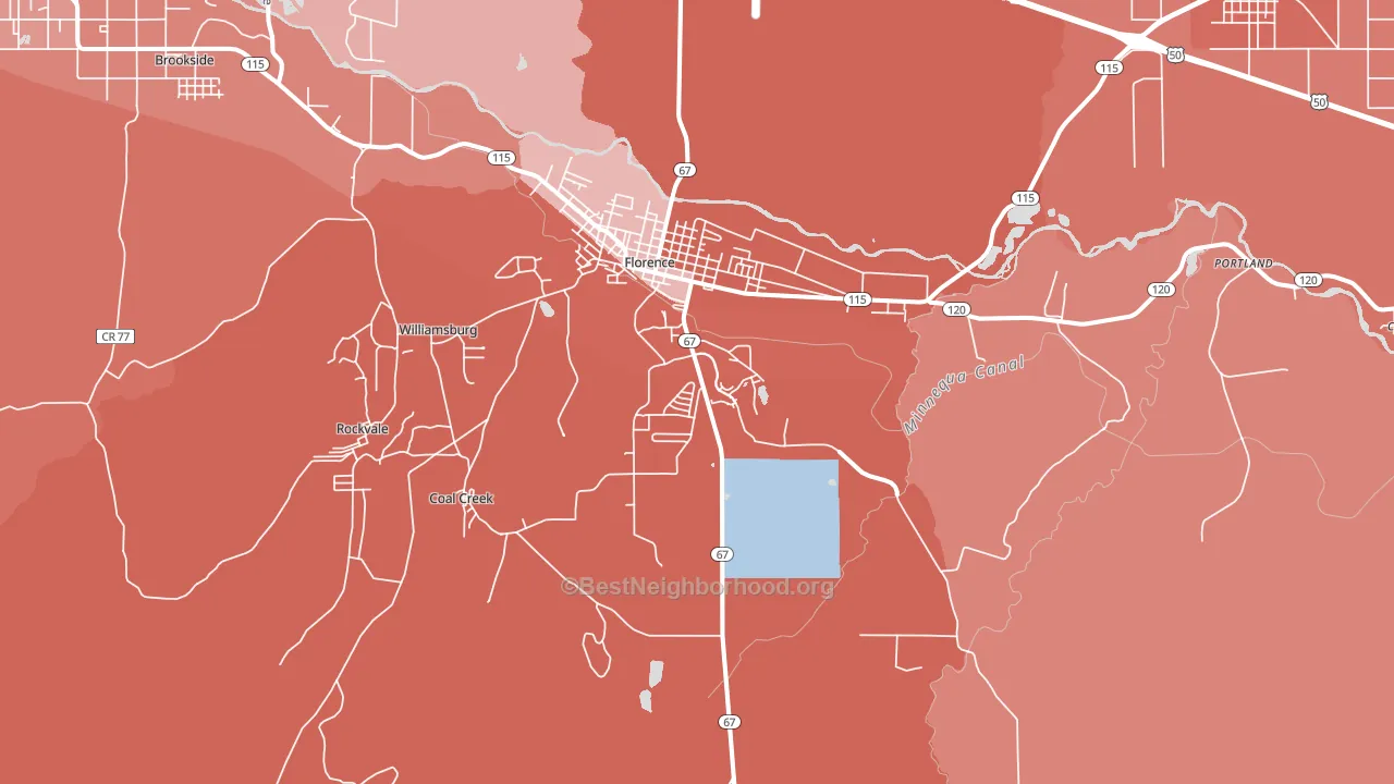 Florence, CO block-group political-lean map