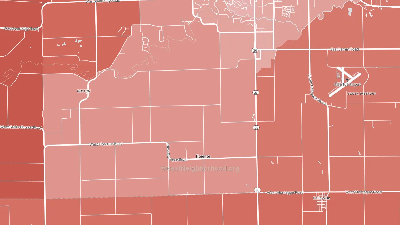 Florence, IL block-group political-lean map