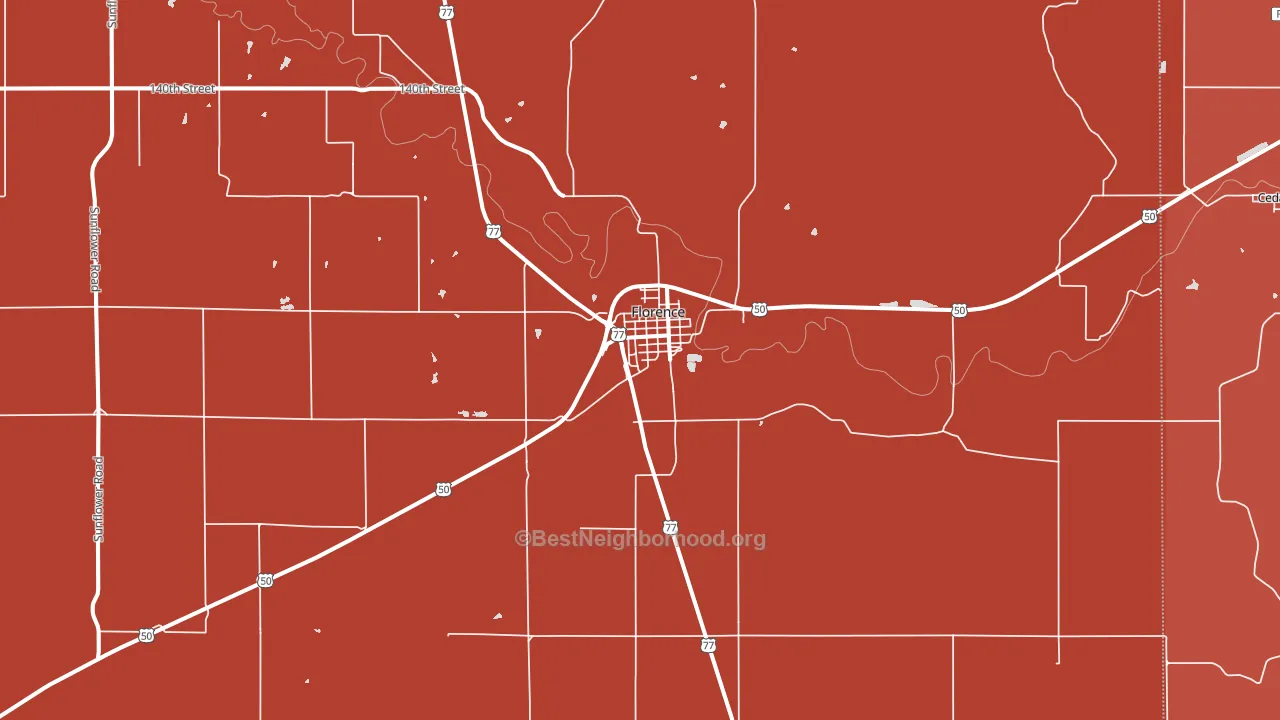 Florence, KS block-group political-lean map
