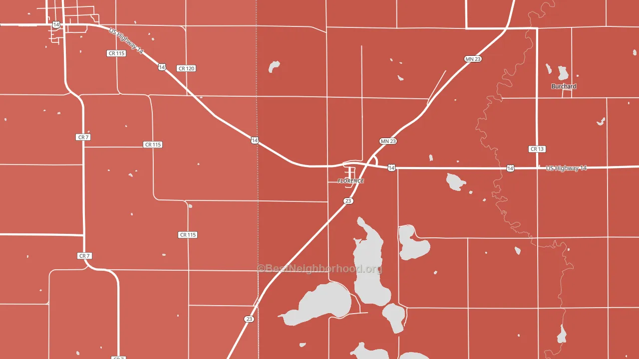 Florence, MN block-group political-lean map