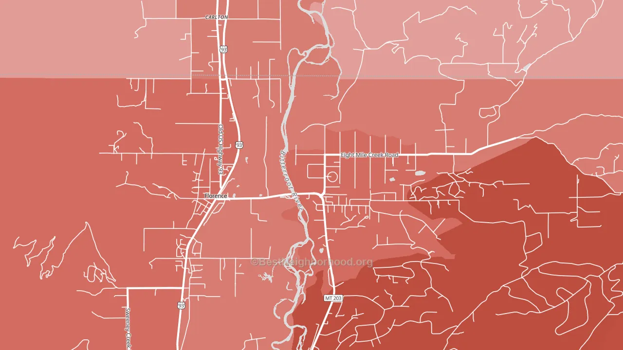 Florence, MT block-group political-lean map
