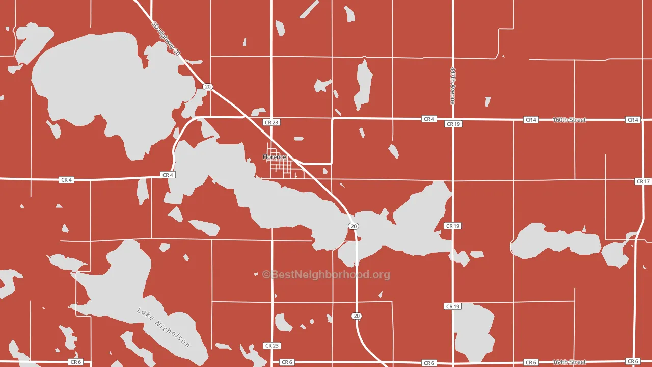 Florence, SD block-group political-lean map