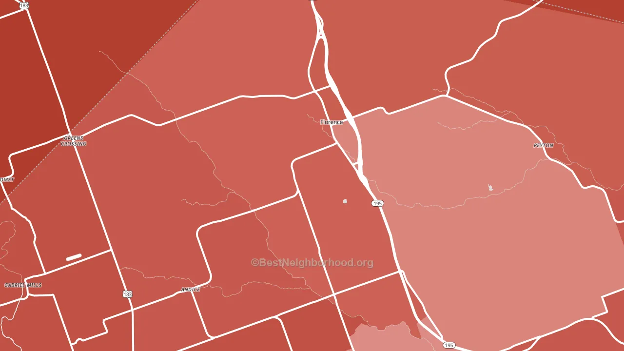 Florence, TX block-group political-lean map