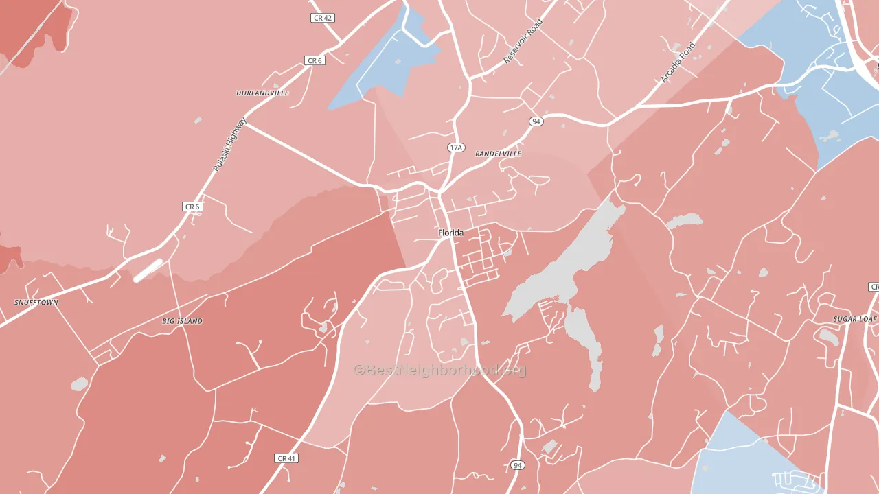 Florida, NY block-group political-lean map