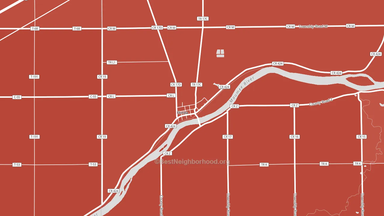 Florida, OH block-group political-lean map