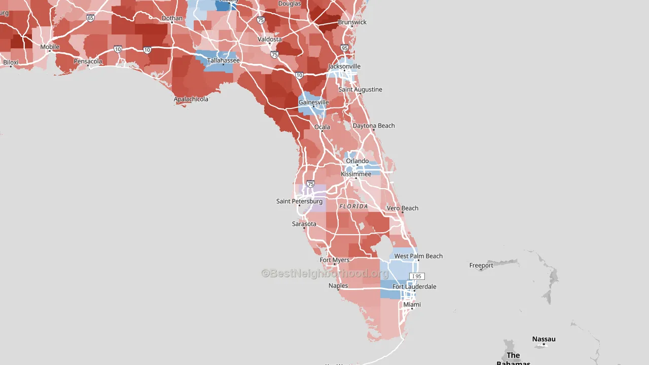 Florida block-group political-lean map