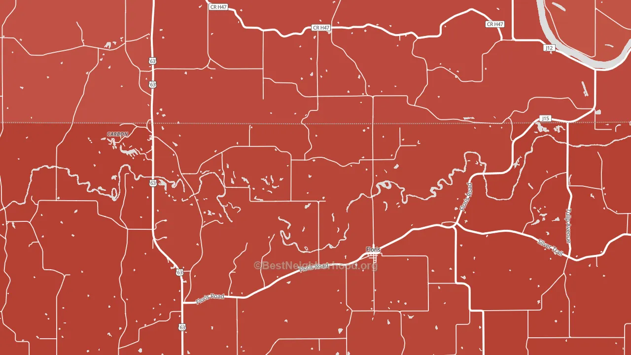 Floris, IA block-group political-lean map