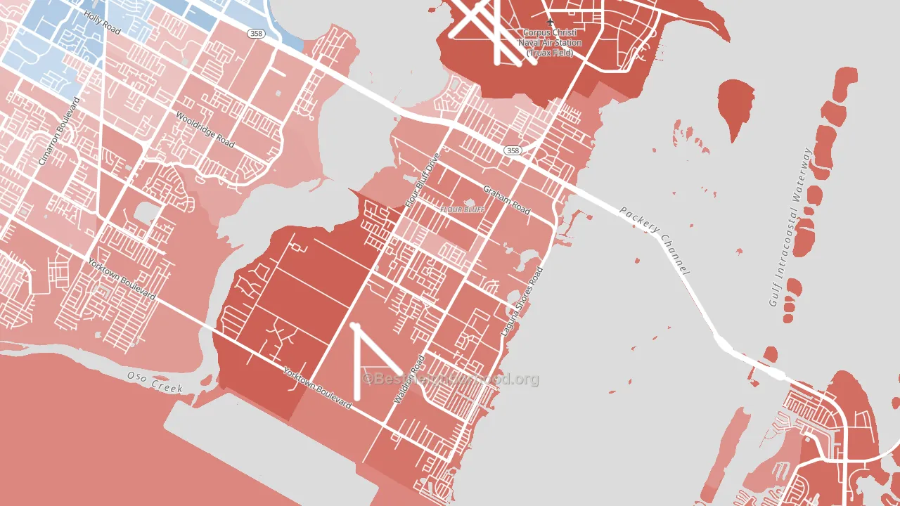 Flour Bluff, Corpus Christi, TX block-group political-lean map