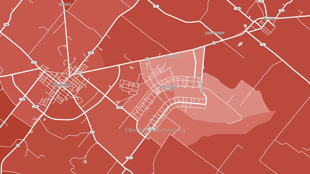 Flournoy, KY block-group political-lean map