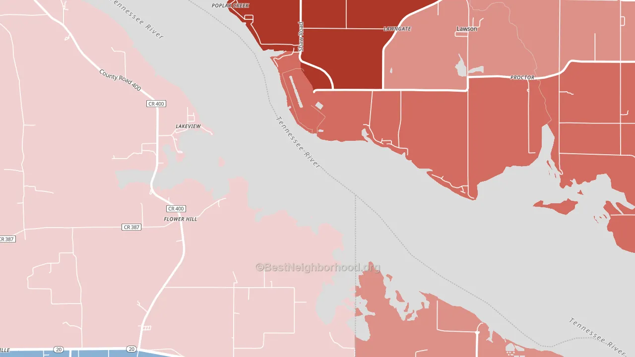 Flower Hill, AL block-group political-lean map