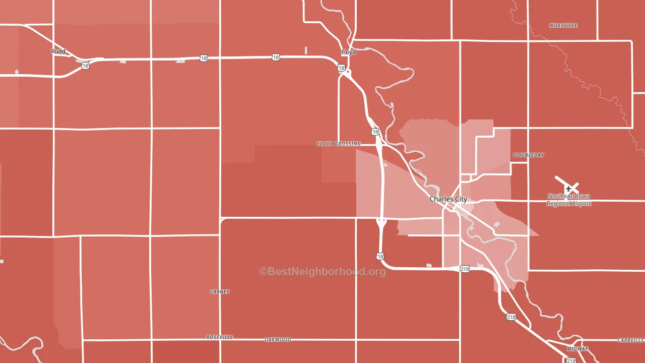 Floyd County, IA block-group political-lean map