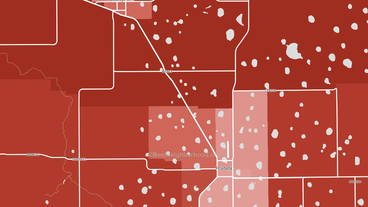 Floyd County, TX block-group political-lean map