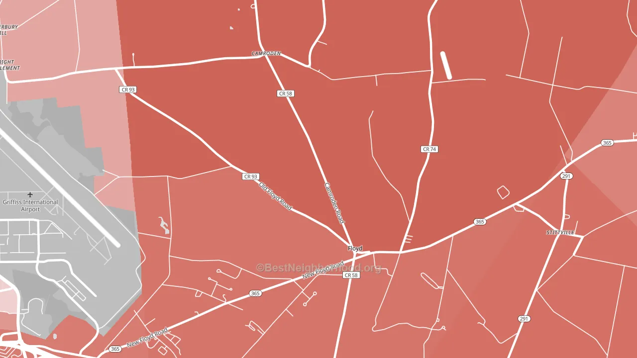 Floyd, NY block-group political-lean map