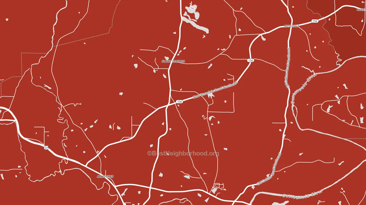Floyd Springs, GA block-group political-lean map