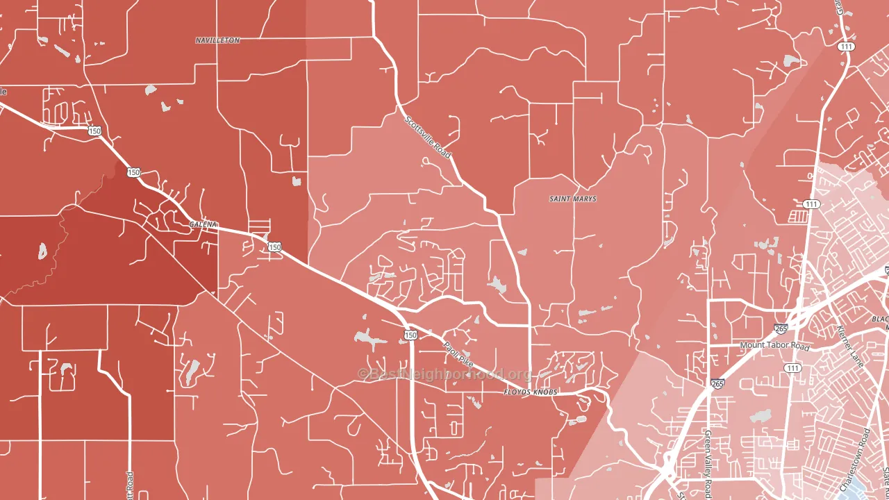 Floyds Knobs, IN block-group political-lean map