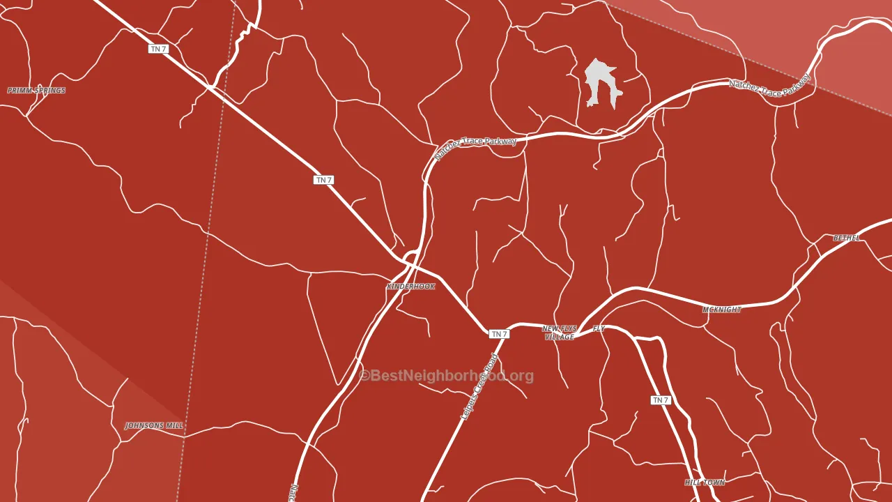 Fly, TN block-group political-lean map