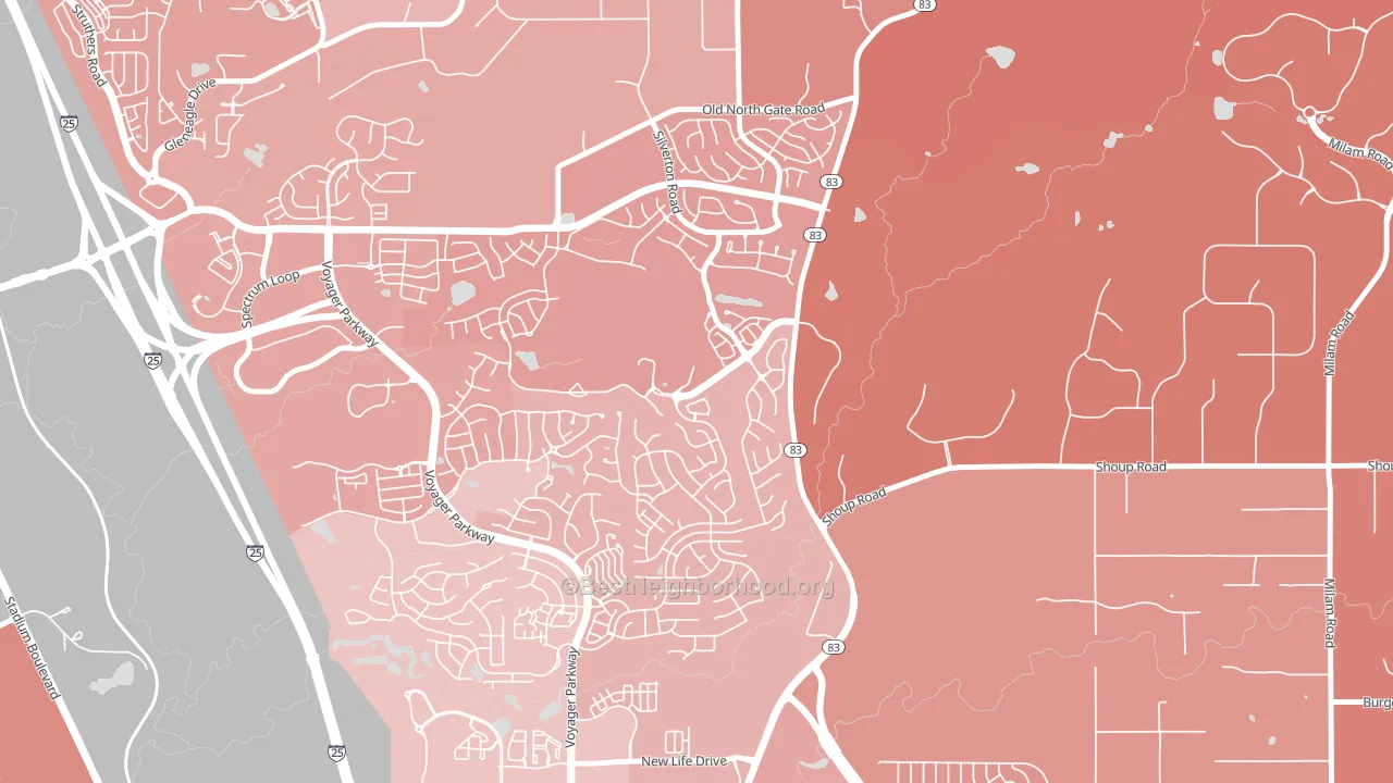 Flying Horse, Colorado Springs, CO block-group political-lean map
