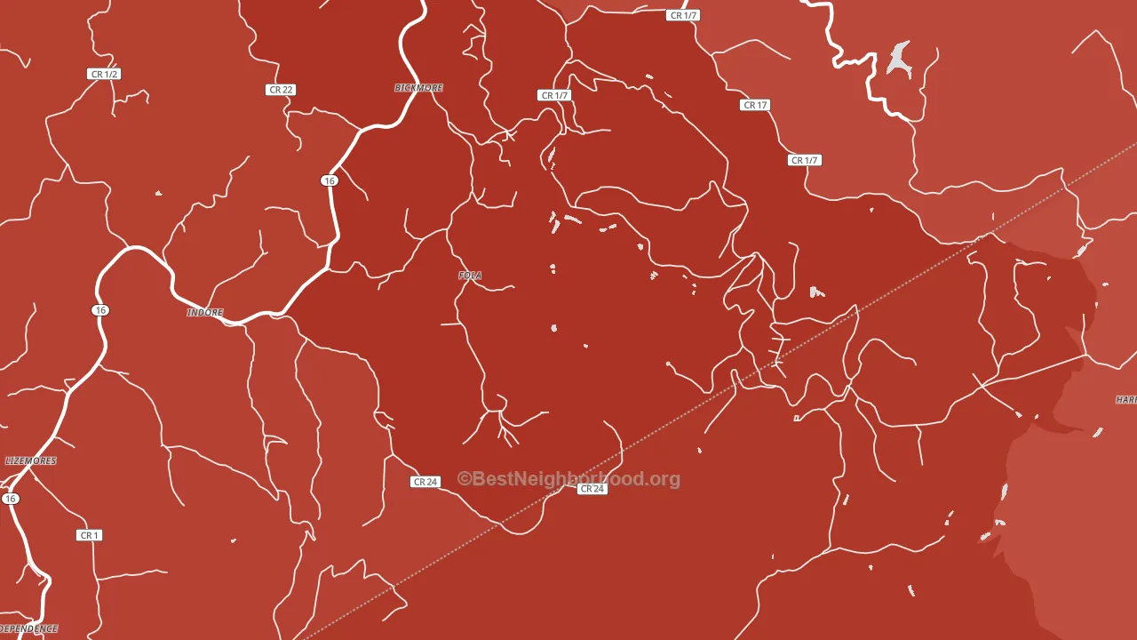 Fola, WV block-group political-lean map
