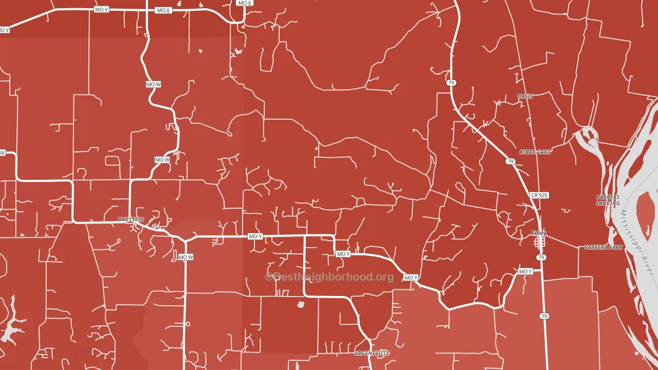 Foley, MO block-group political-lean map