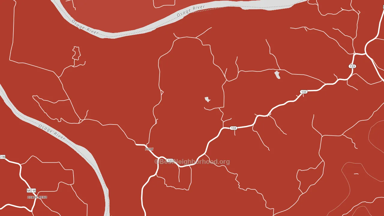 Folk, MO block-group political-lean map