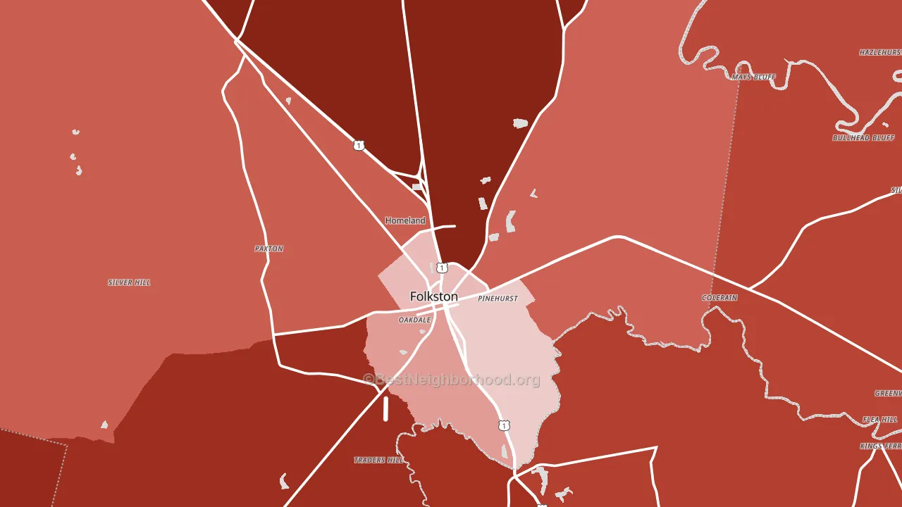 Folkston, GA block-group political-lean map