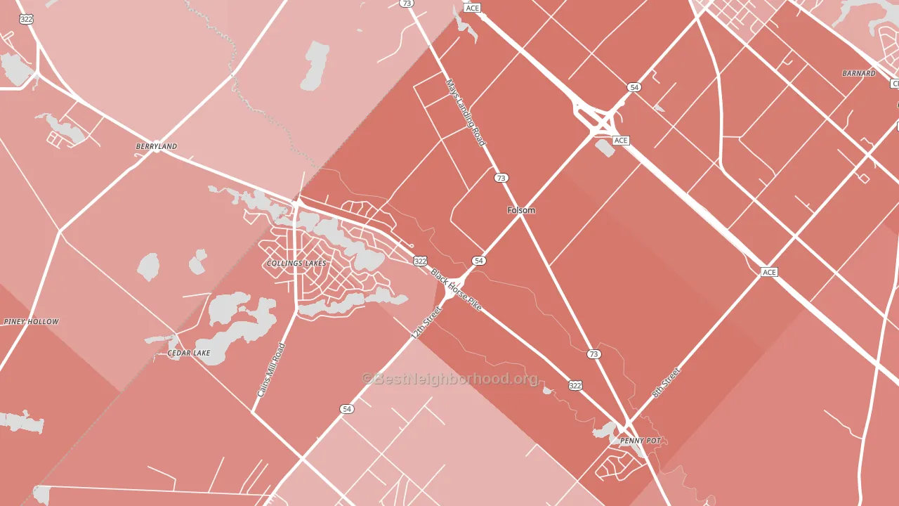 Folsom, NJ block-group political-lean map