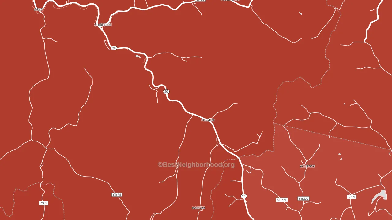Folsom, WV block-group political-lean map