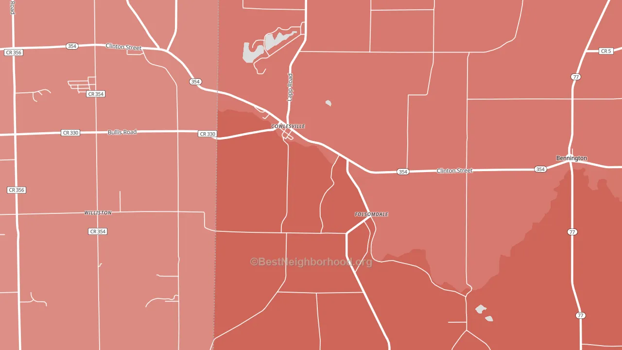 Folsomdale, NY block-group political-lean map