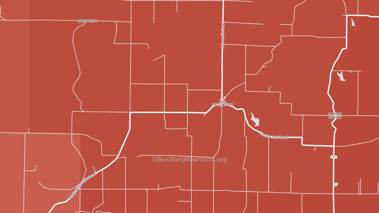 Folsomville, IN block-group political-lean map