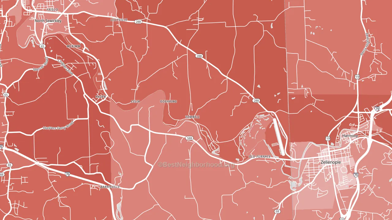 Fombell, PA block-group political-lean map
